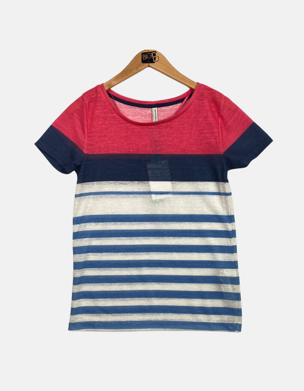 T-shirt pink and blue line FM